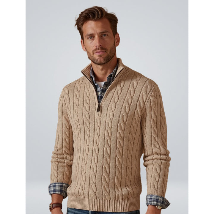 Pull homme en coton à torsades – maille respirante et douce