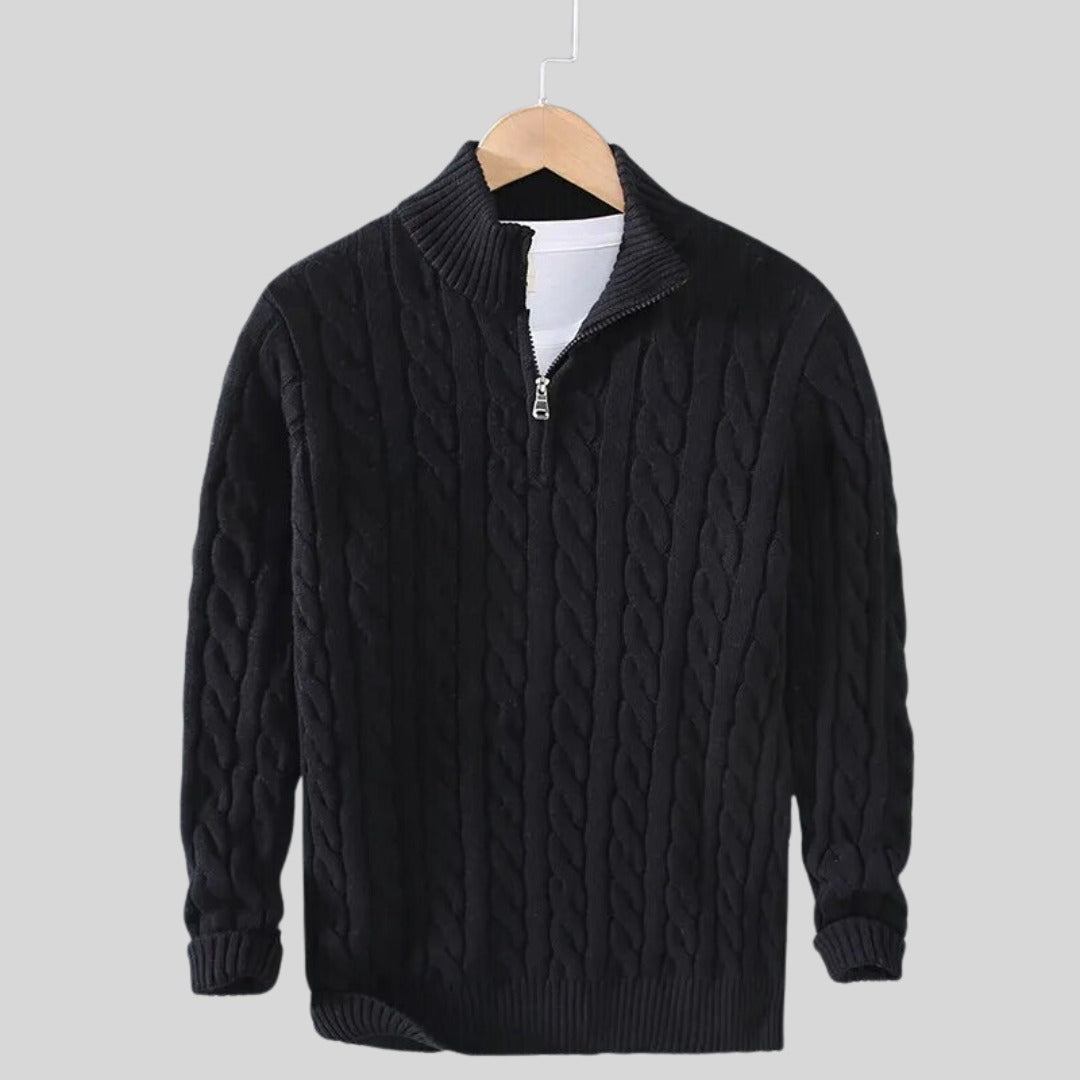 Pull homme en coton à torsades – maille respirante et douce