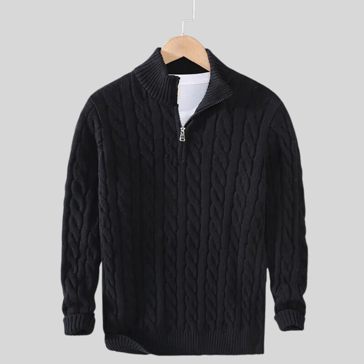 Pull homme en coton à torsades – maille respirante et douce