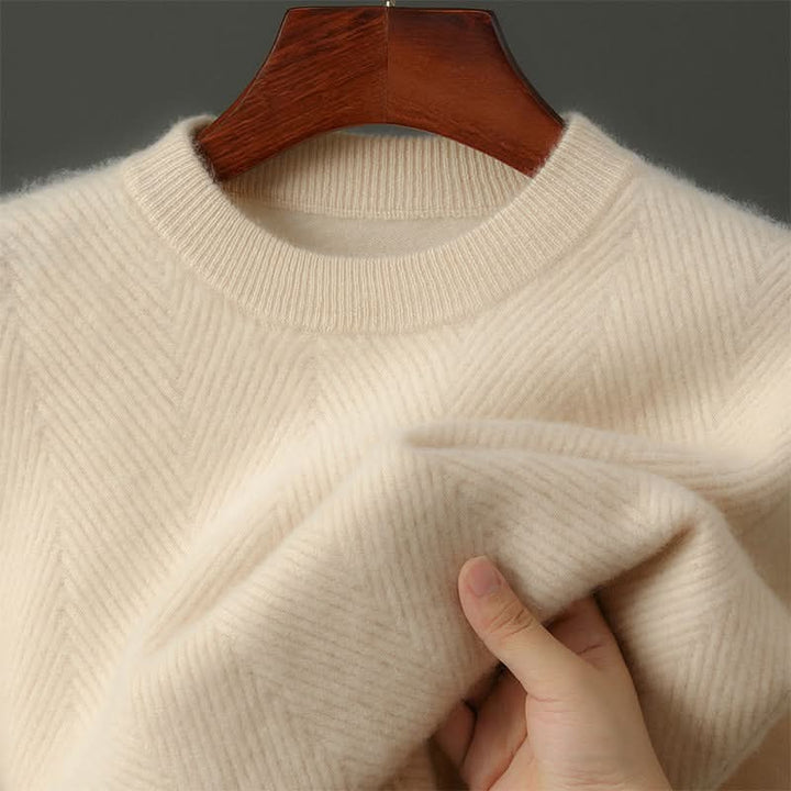 Pull homme Rowley en cachemire peigné – maille chevrons