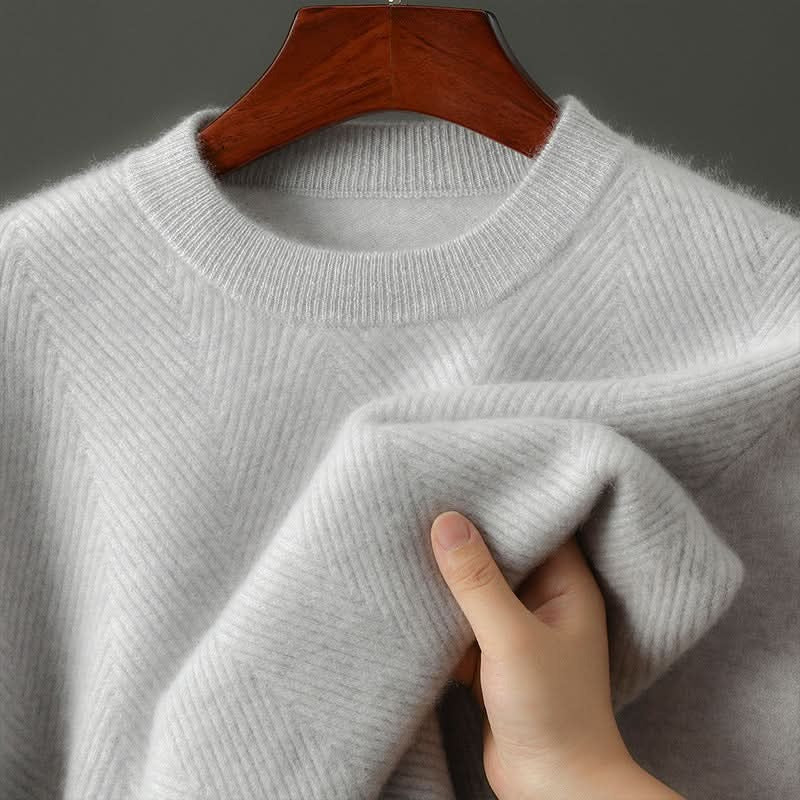 Pull homme Rowley en cachemire peigné – maille chevrons