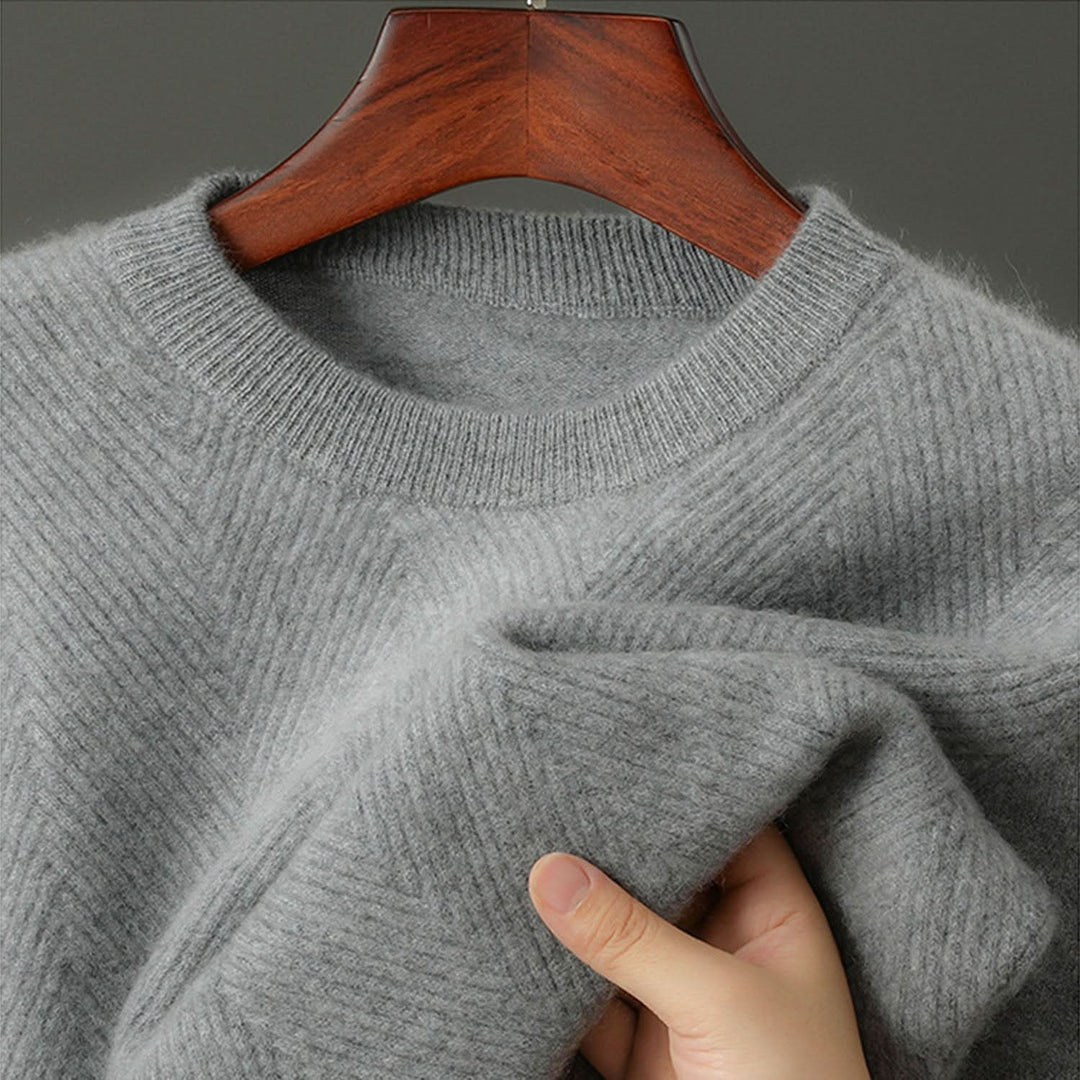 Pull homme Rowley en cachemire peigné – maille chevrons