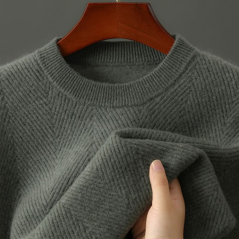 Pull homme Rowley en cachemire peigné – maille chevrons