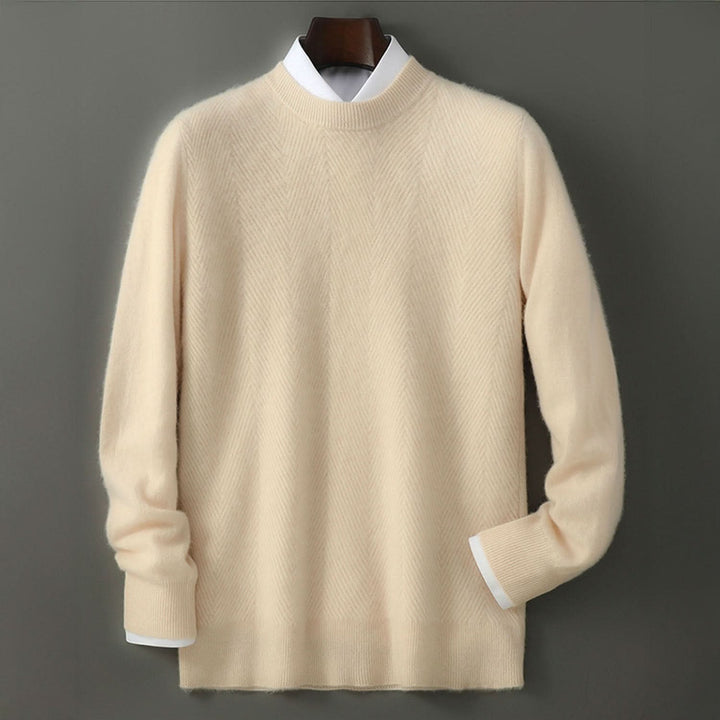 Pull homme Rowley en cachemire peigné – maille chevrons
