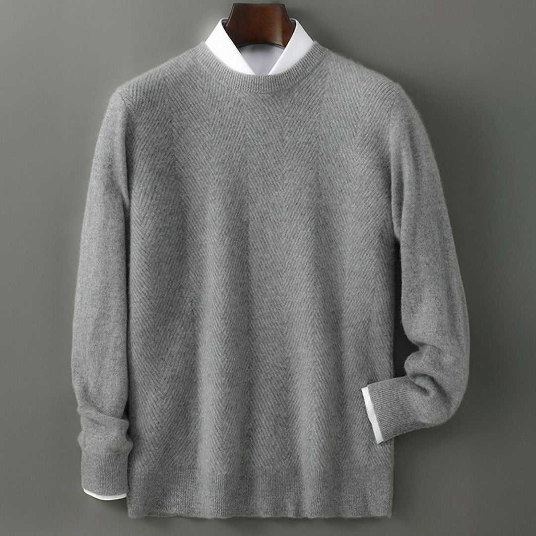 Pull homme Rowley en cachemire peigné – maille chevrons