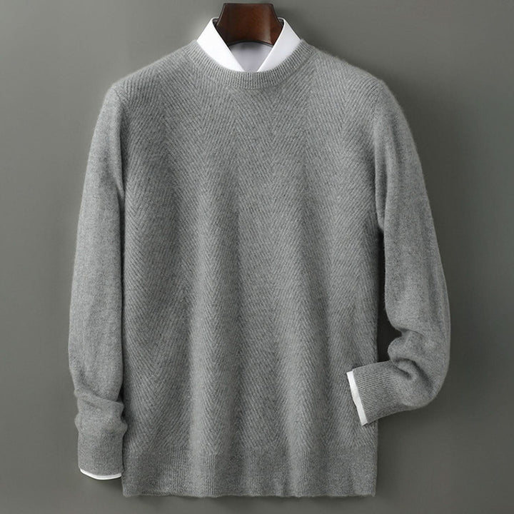 Pull homme Rowley en cachemire peigné – maille chevrons