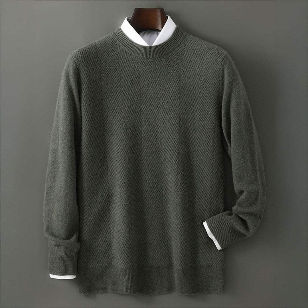 Pull homme Rowley en cachemire peigné – maille chevrons