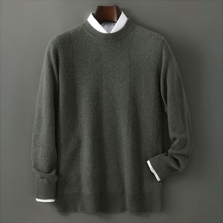 Pull homme Rowley en cachemire peigné – maille chevrons