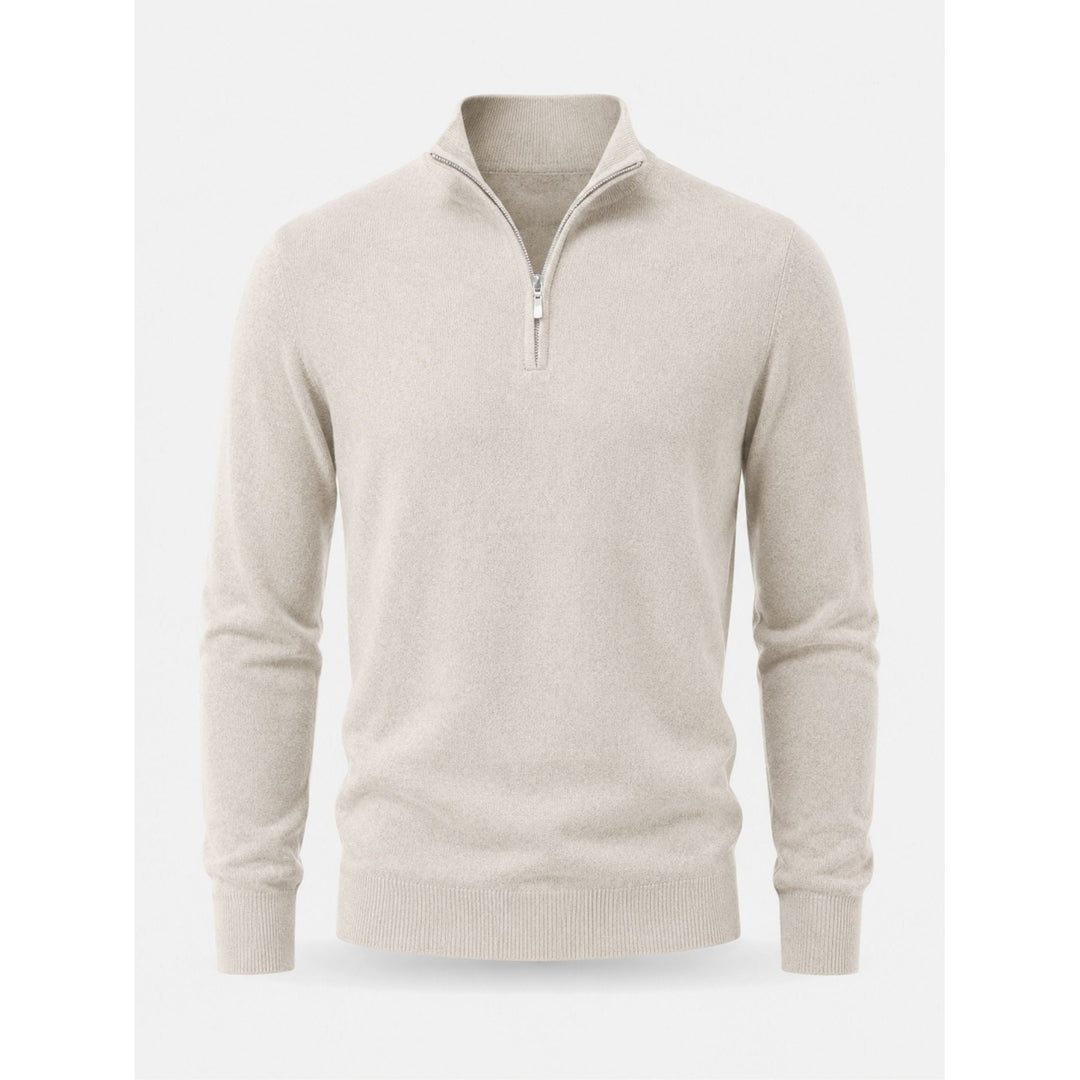 Pull Hugo homme en laine mérinos – col V et détail zippé