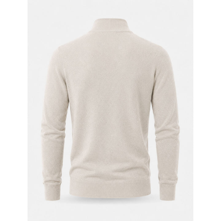 Pull Hugo homme en laine mérinos – col V et détail zippé
