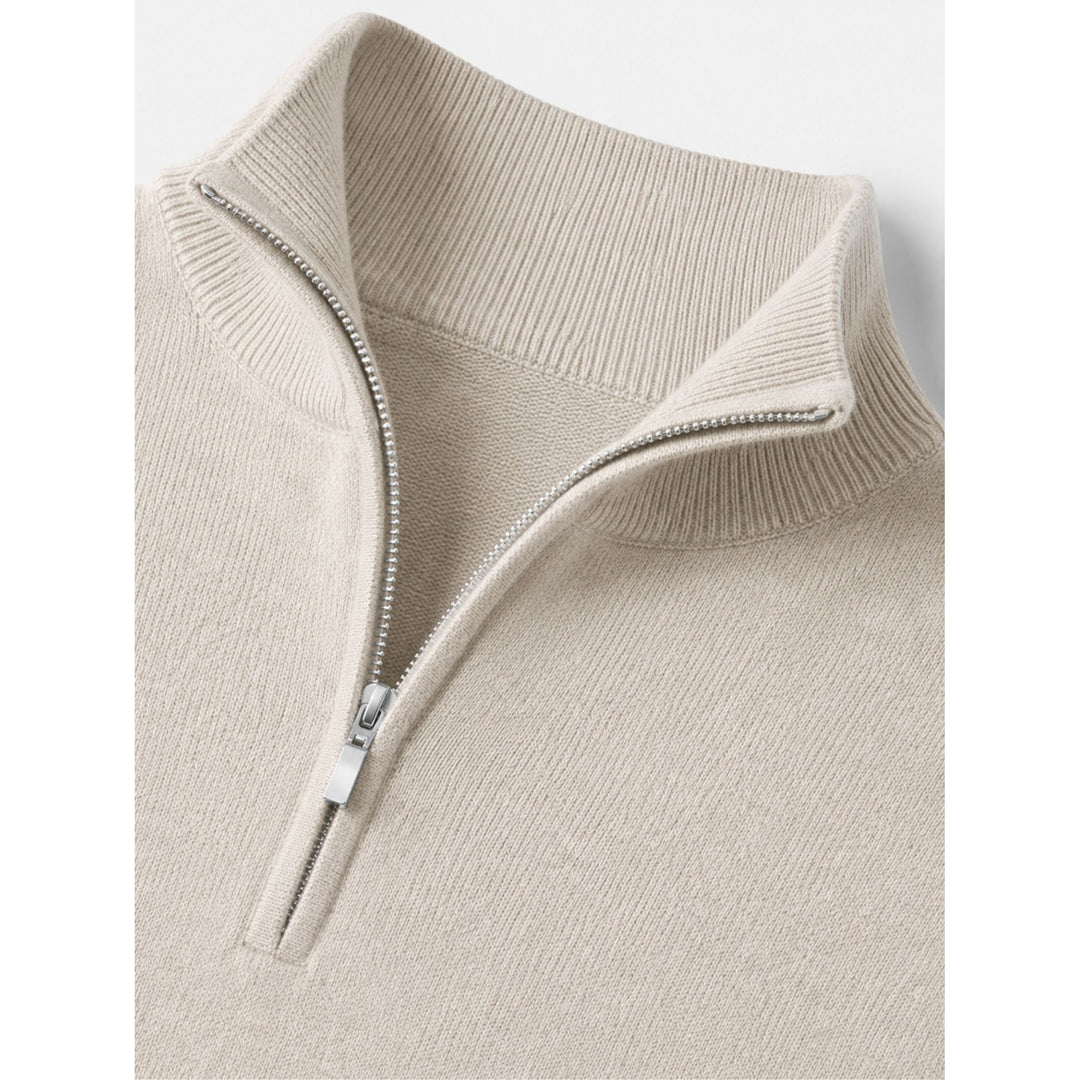 Pull Hugo homme en laine mérinos – col V et détail zippé