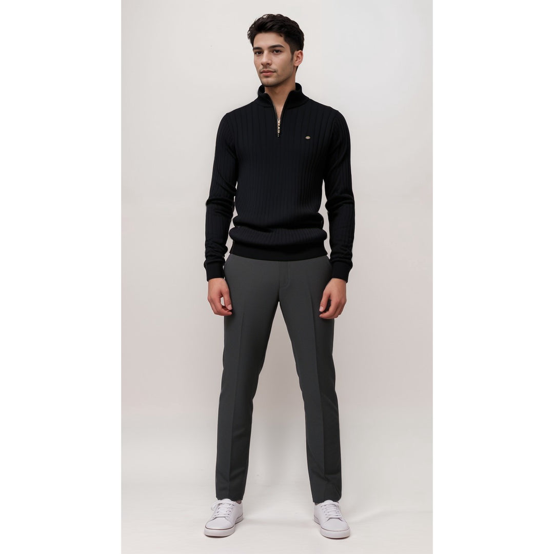 Pull Steven en maille à col zippé – élégant et chaud