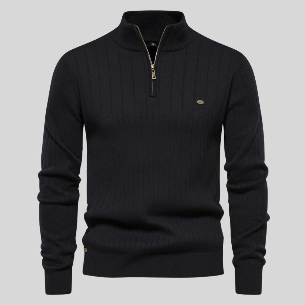 Pull Steven en maille à col zippé – élégant et chaud