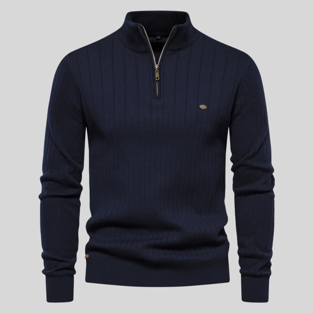 Pull Steven en maille à col zippé – élégant et chaud