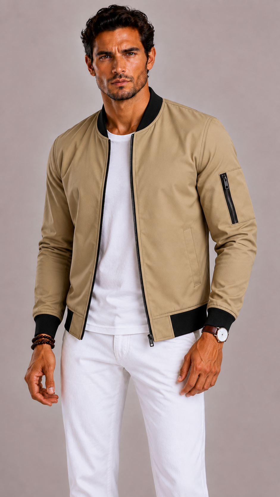 Veste homme zippée, coupe ajustée et style intemporel