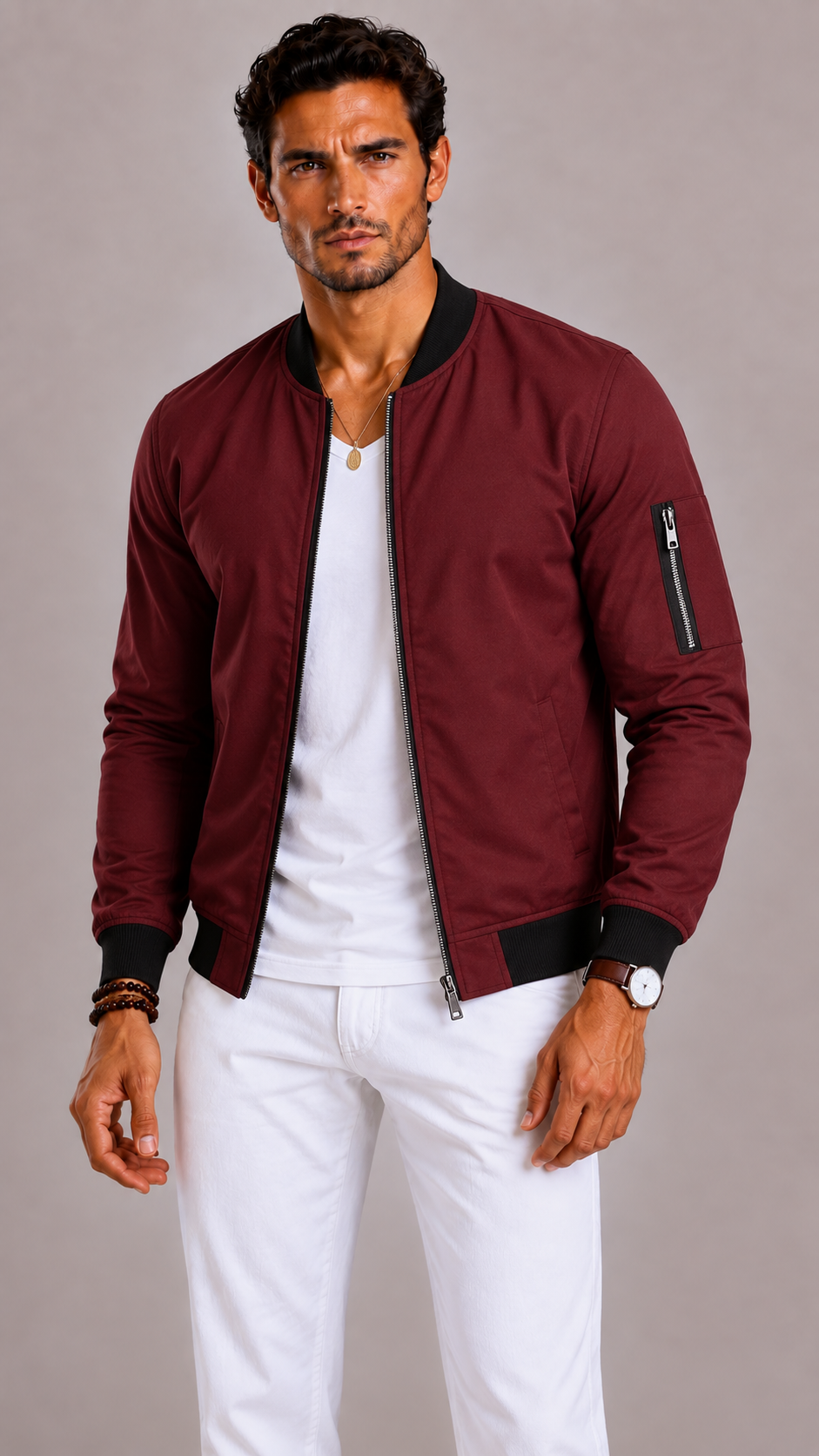 Veste homme zippée, coupe ajustée et style intemporel