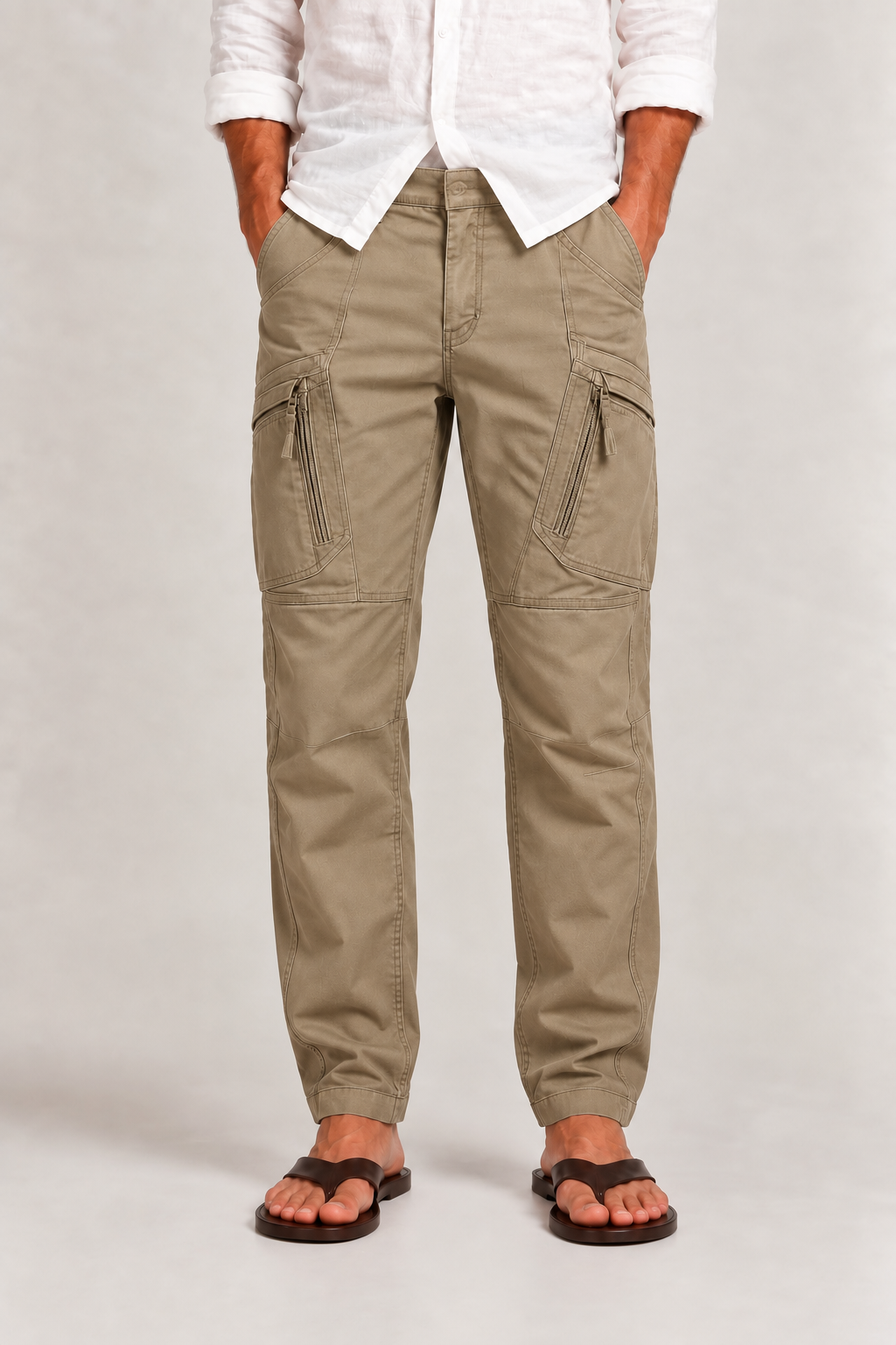Pantalon cargo homme multipoches, tissu résistant et respirant