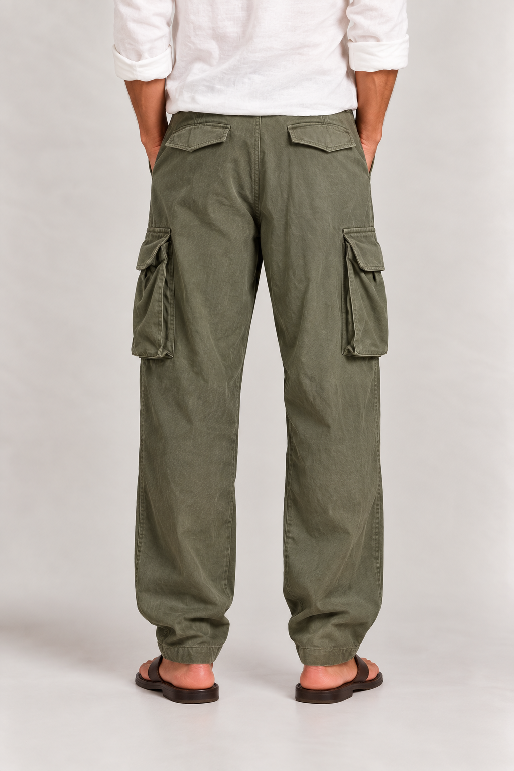 Pantalon homme style militaire M-47, coton chevrons épais