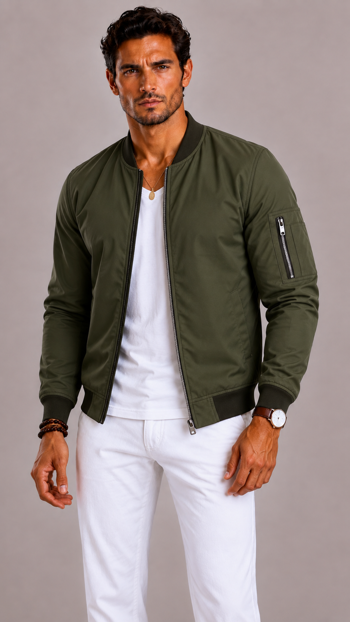 Veste homme zippée, coupe ajustée et style intemporel
