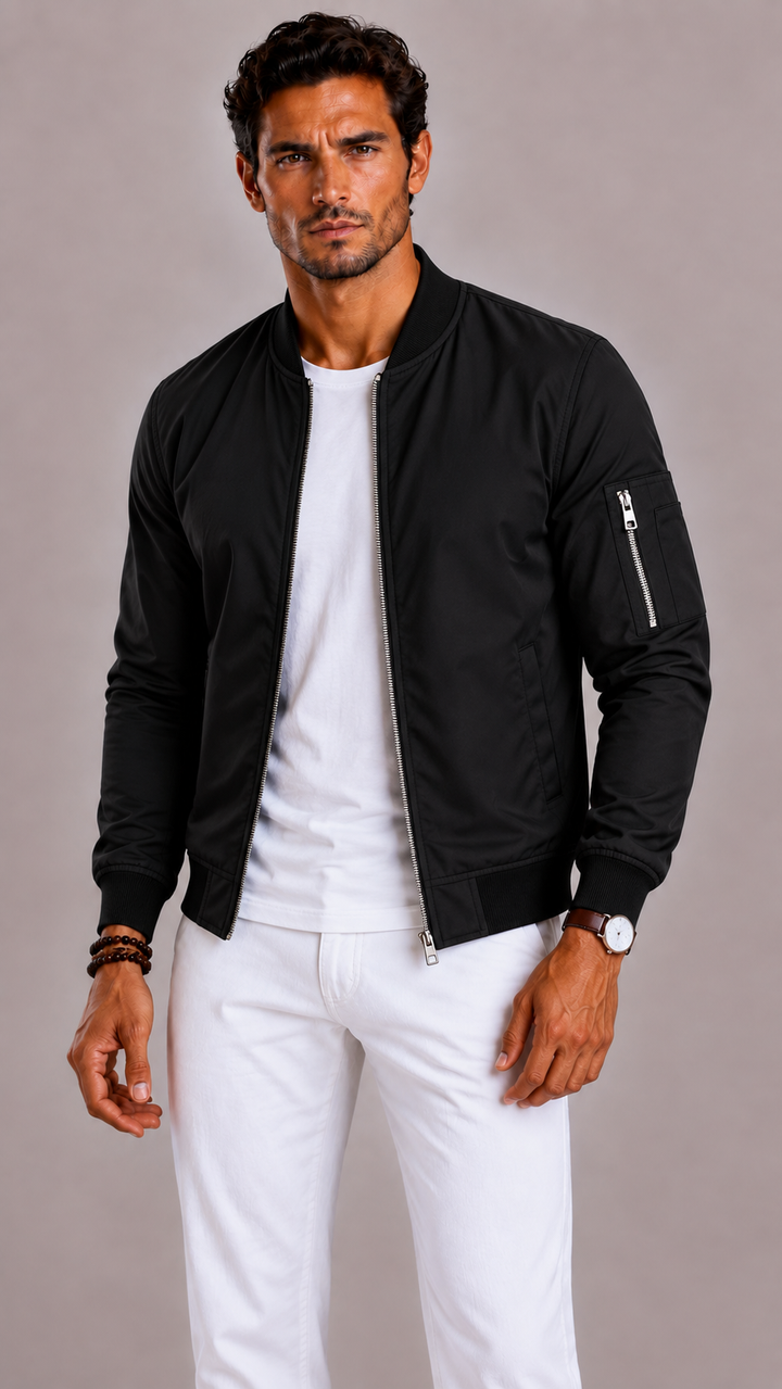 Veste homme zippée, coupe ajustée et style intemporel