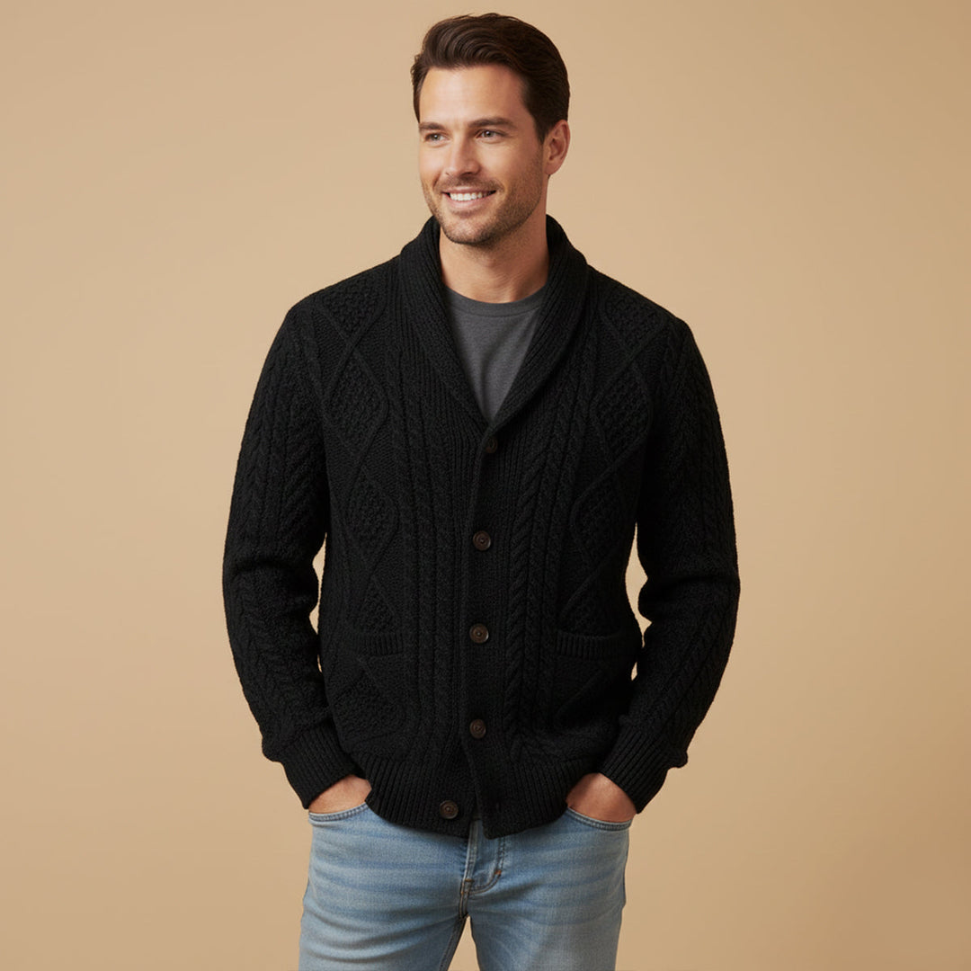 Cardigan Manchester boutonné pour homme – douceur et élégance