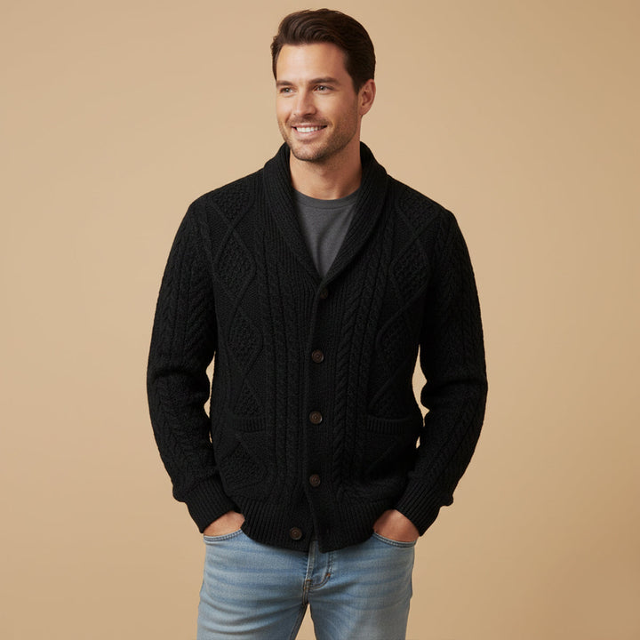 Cardigan Manchester boutonné pour homme – douceur et élégance