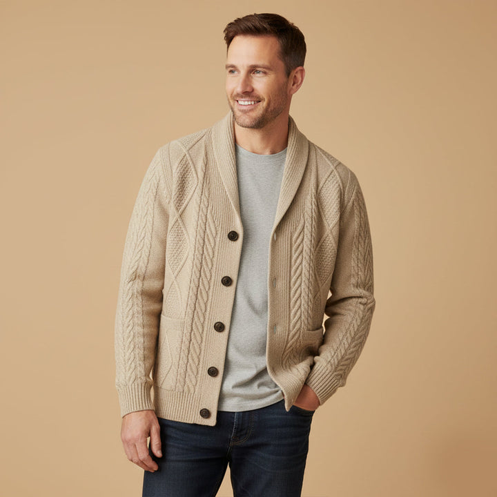 Cardigan Manchester boutonné pour homme – douceur et élégance