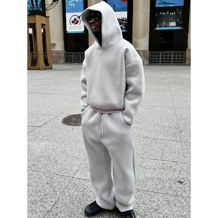 Survêtement oversize homme – hoodie et pantalon assortis