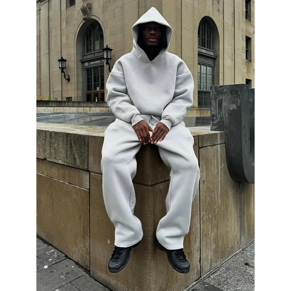 Survêtement oversize homme – hoodie et pantalon assortis
