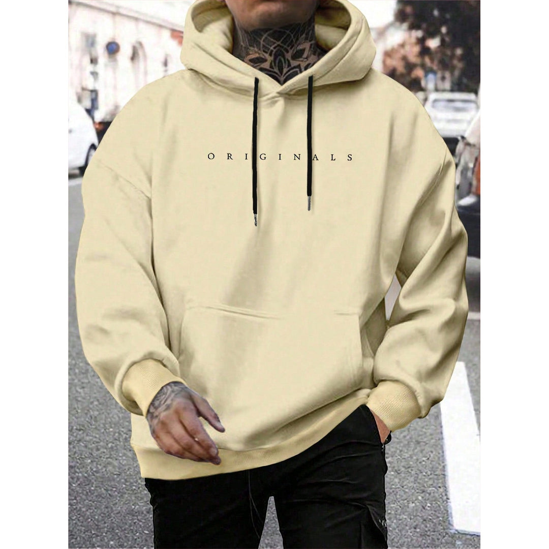 Sweat à capuche homme avec imprimé lettres – coton stretch