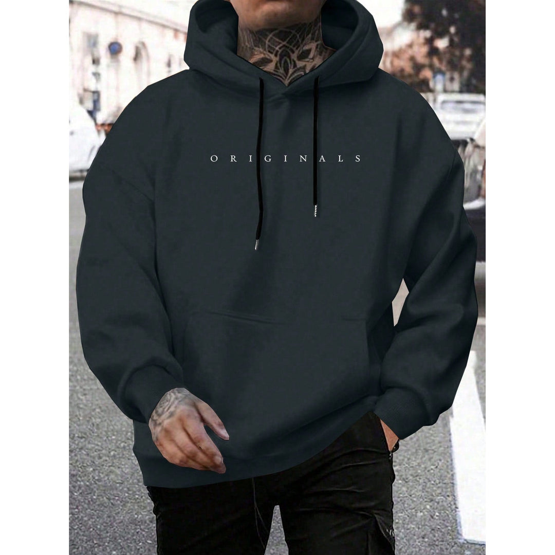 Sweat à capuche homme avec imprimé lettres – coton stretch