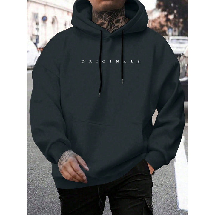 Sweat à capuche homme avec imprimé lettres – coton stretch