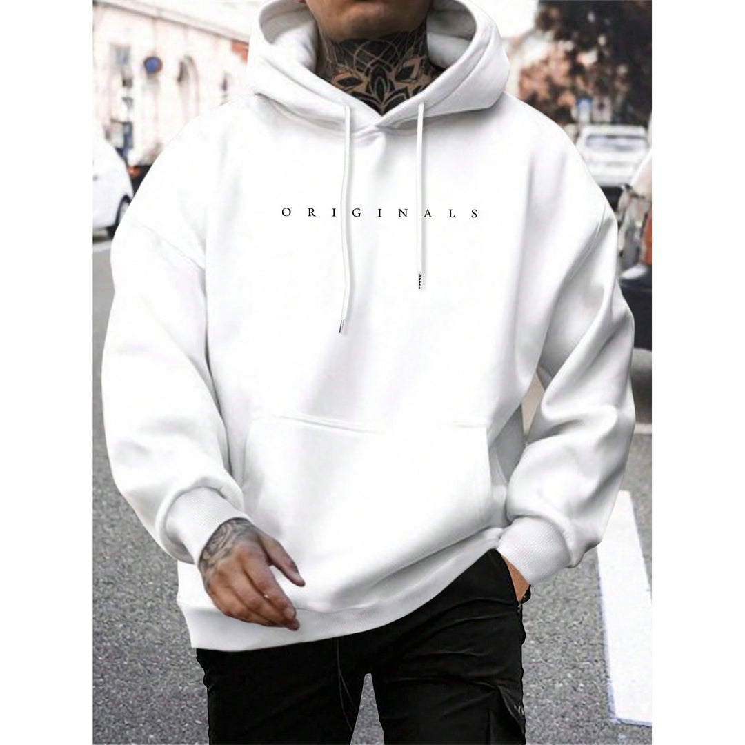 Sweat à capuche homme avec imprimé lettres – coton stretch