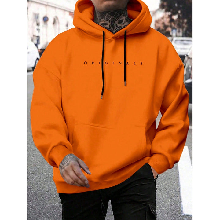 Sweat à capuche homme avec imprimé lettres – coton stretch