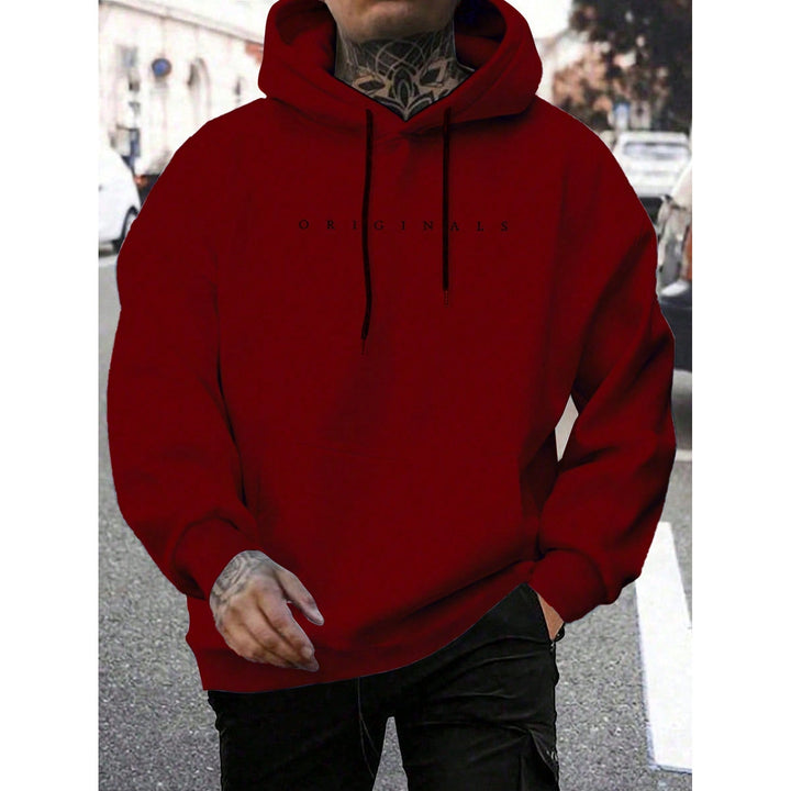 Sweat à capuche homme avec imprimé lettres – coton stretch