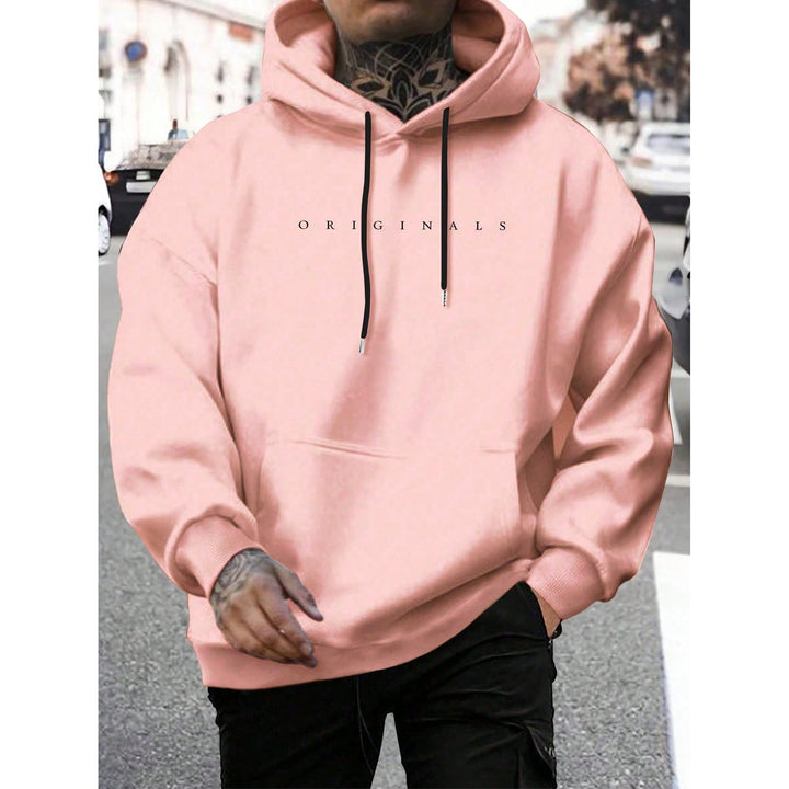 Sweat à capuche homme avec imprimé lettres – coton stretch
