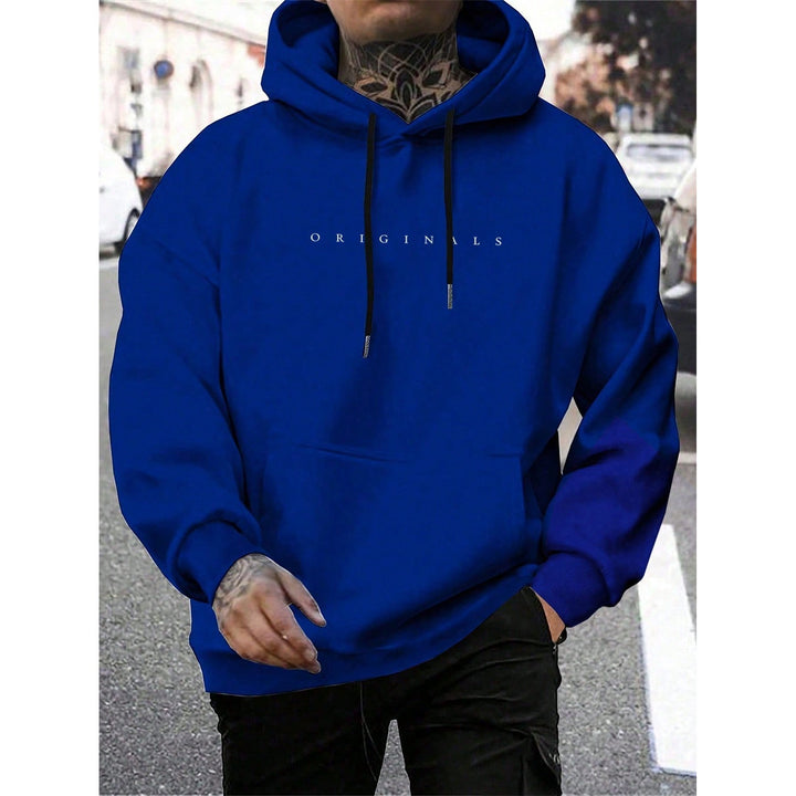 Sweat à capuche homme avec imprimé lettres – coton stretch