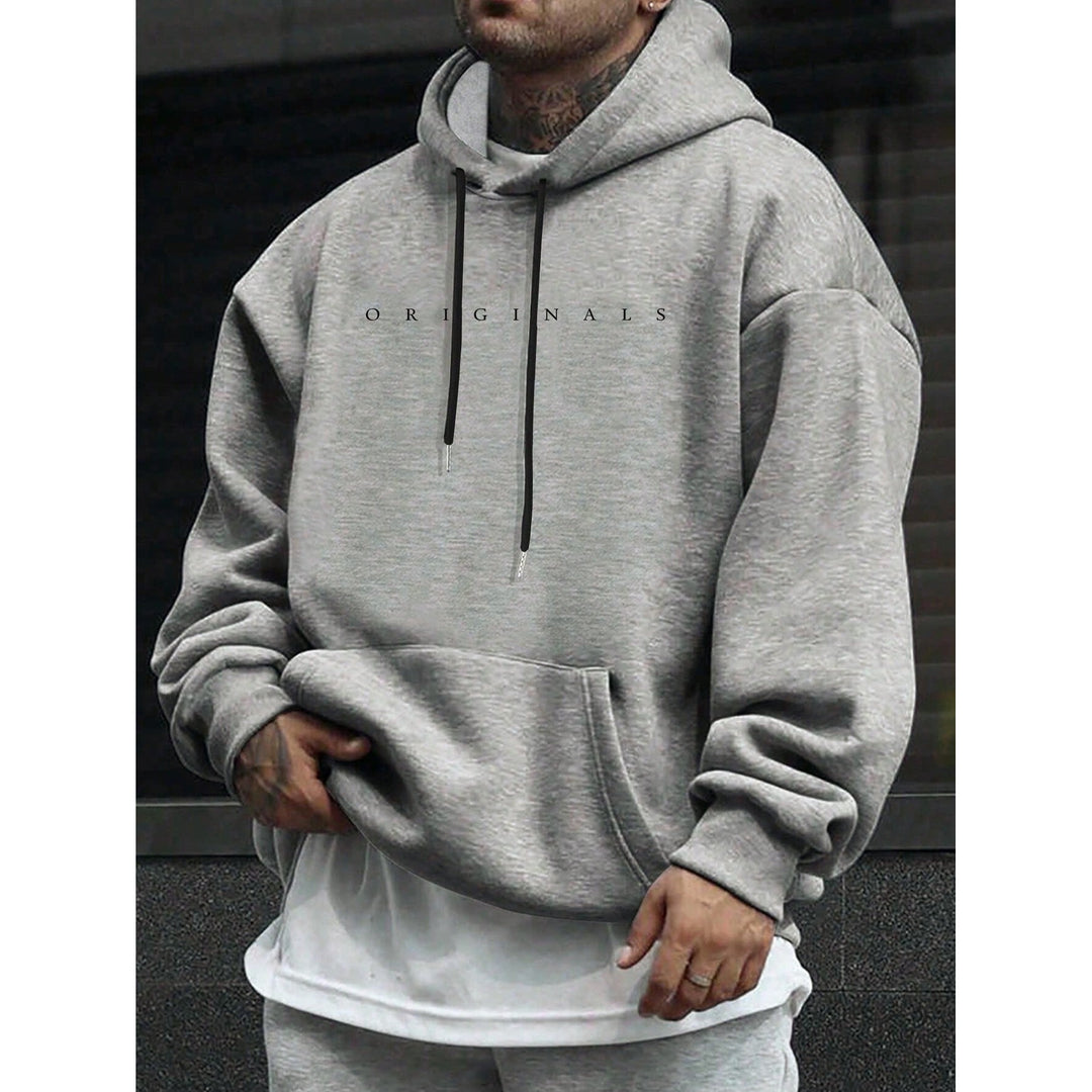 Sweat à capuche homme avec imprimé lettres – coton stretch