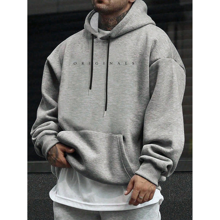 Sweat à capuche homme avec imprimé lettres – coton stretch