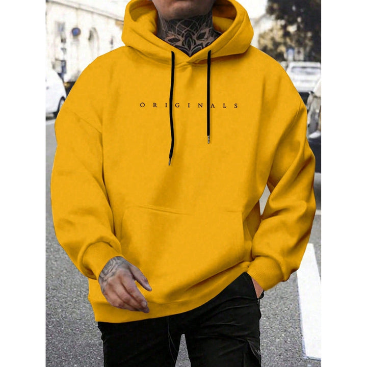 Sweat à capuche homme avec imprimé lettres – coton stretch