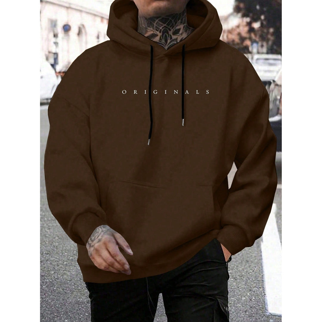 Sweat à capuche homme avec imprimé lettres – coton stretch
