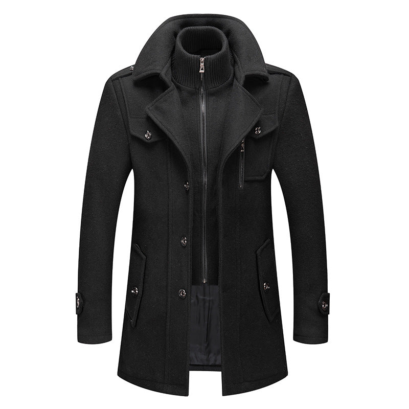 Manteau Felix en laine – col montant amovible et chaud