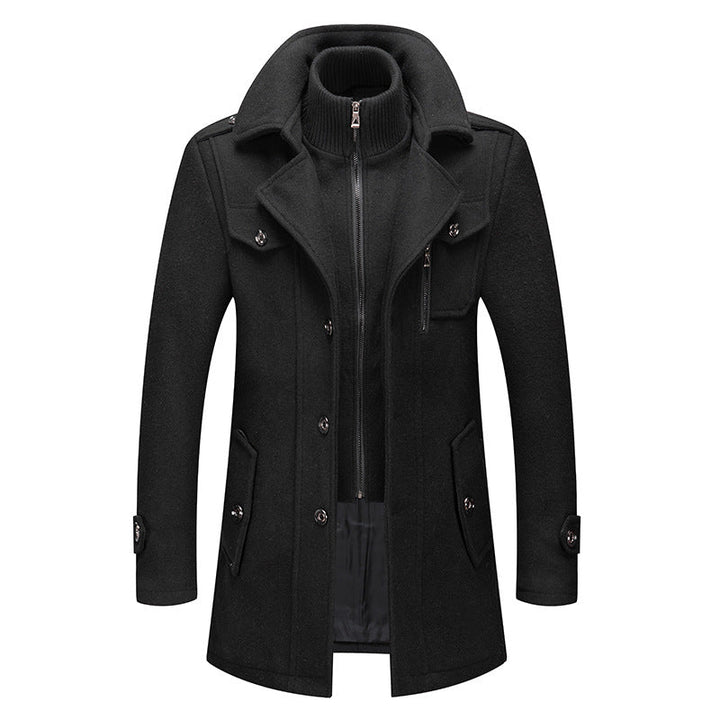 Manteau Felix en laine – col montant amovible et chaud
