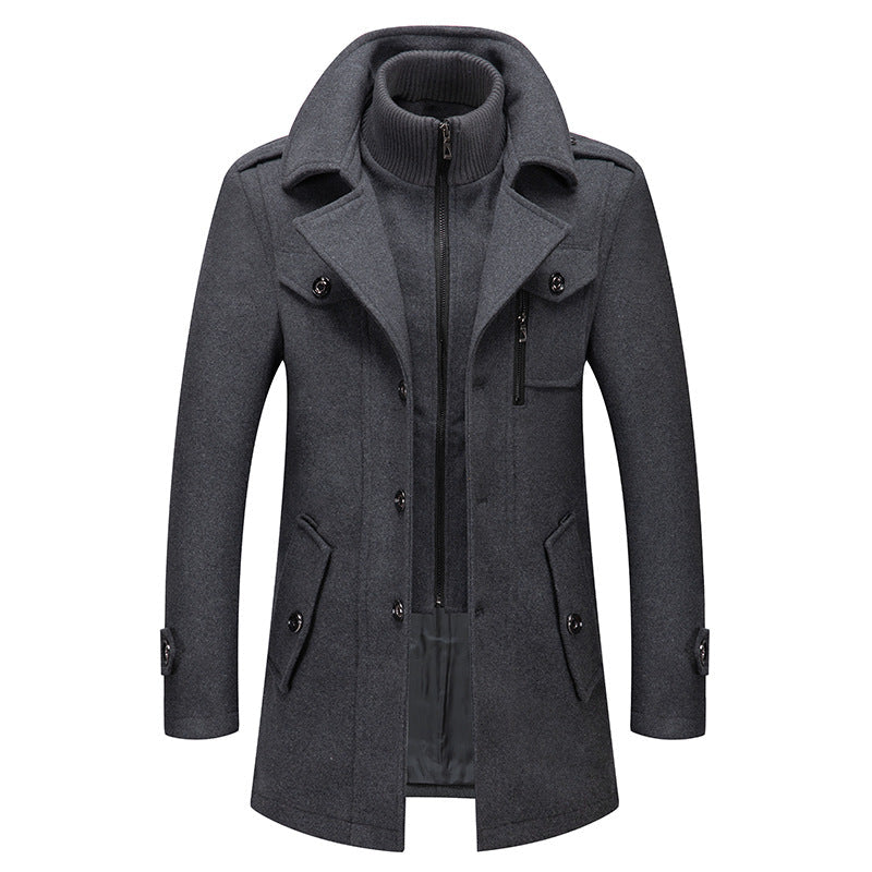 Manteau Felix en laine – col montant amovible et chaud