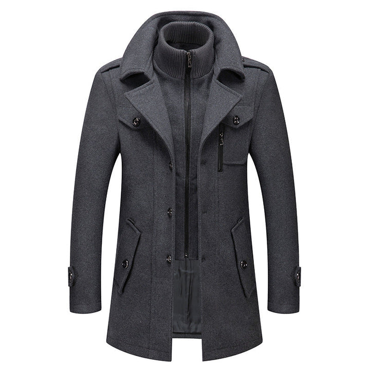 Manteau Felix en laine – col montant amovible et chaud