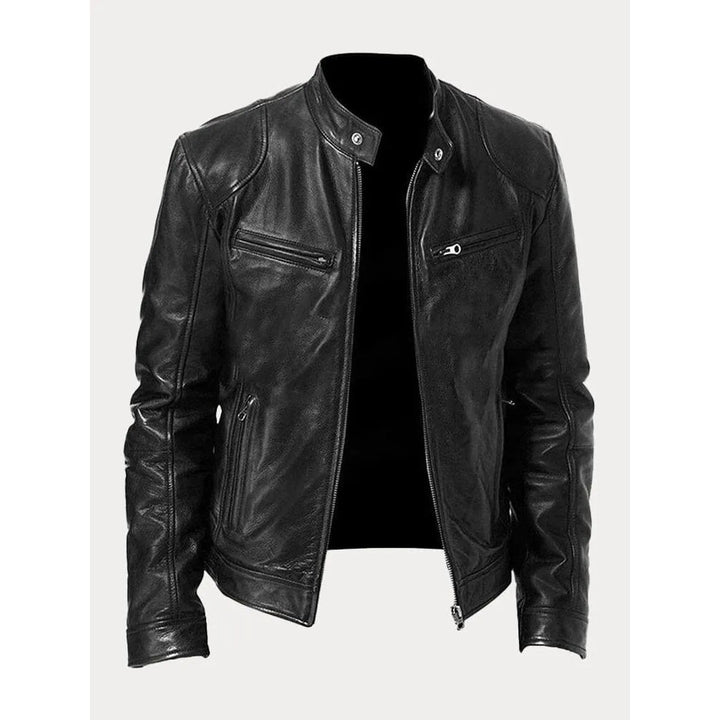 Veste biker Sven homme en cuir PU – doublure en coton