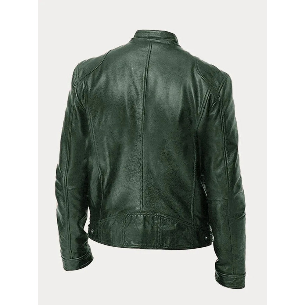 Veste biker Sven homme en cuir PU – doublure en coton