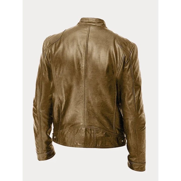 Veste biker Sven homme en cuir PU – doublure en coton