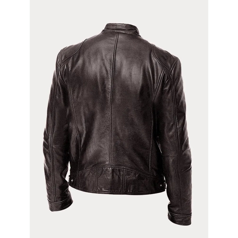 Veste biker Sven homme en cuir PU – doublure en coton