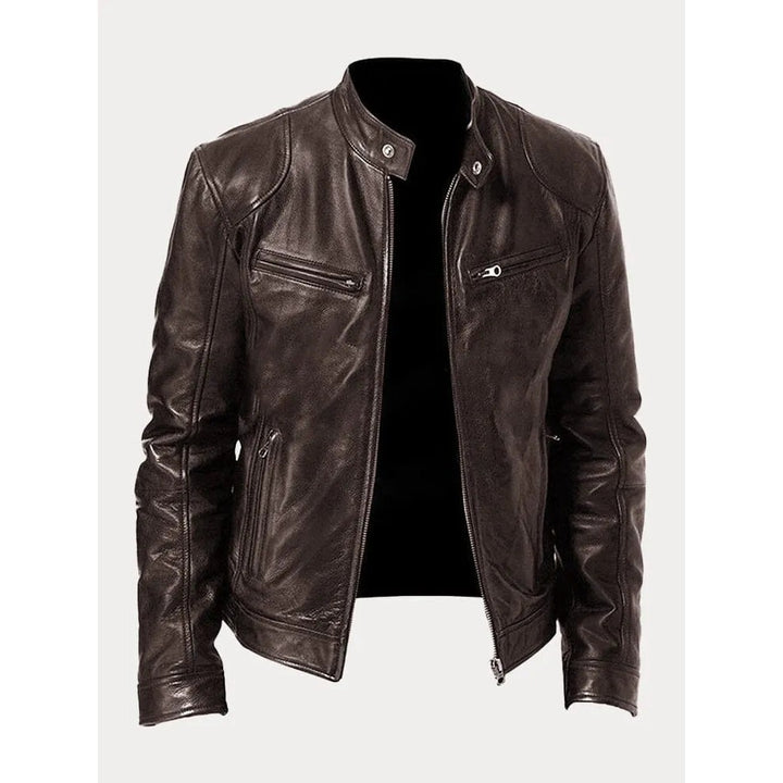 Veste biker Sven homme en cuir PU – doublure en coton